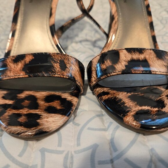 Worthington Patent Leopard Ankle Strap Sandal Heels - Picture 6 of 8